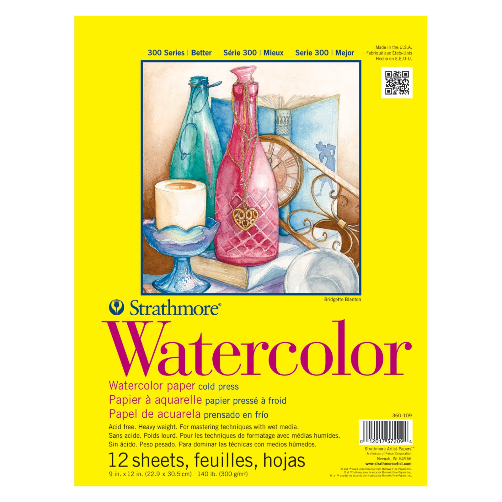 Strathmore Visual Journal 140 lb. Cold Press Watercolor Paper 9 x 12 Inch