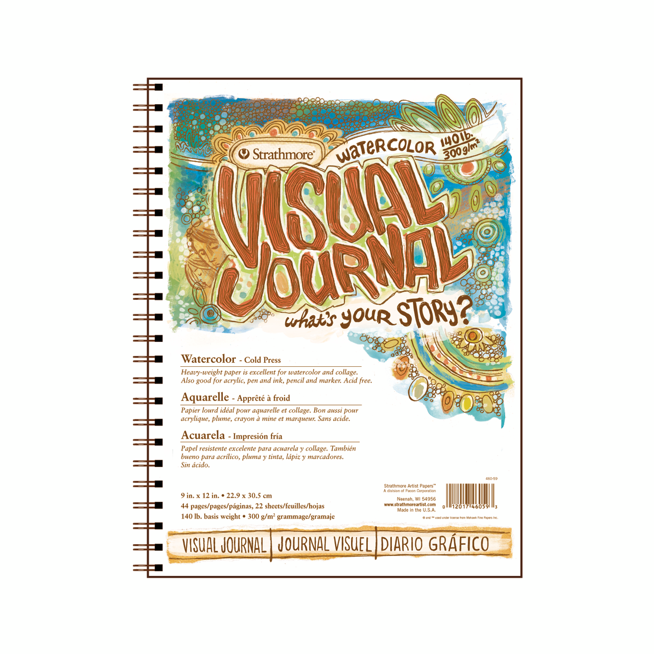 Strathmore Visual Journal 140 lb. Cold Press Watercolor Paper 9 x