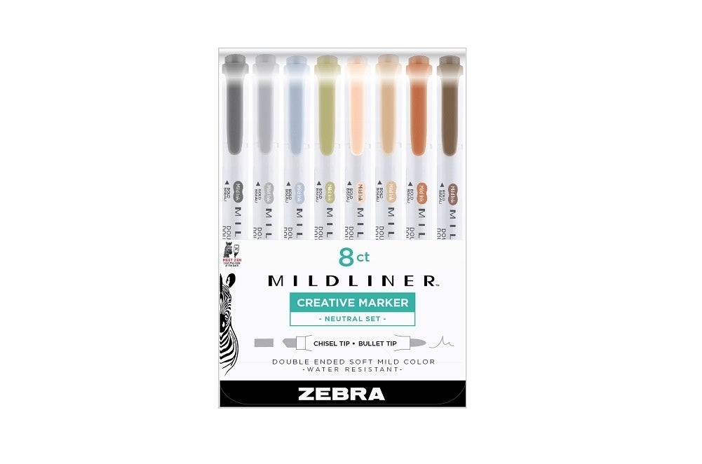 Zebra Mildliner Double-Ended Highlighter 5-Pack - Neutral Set