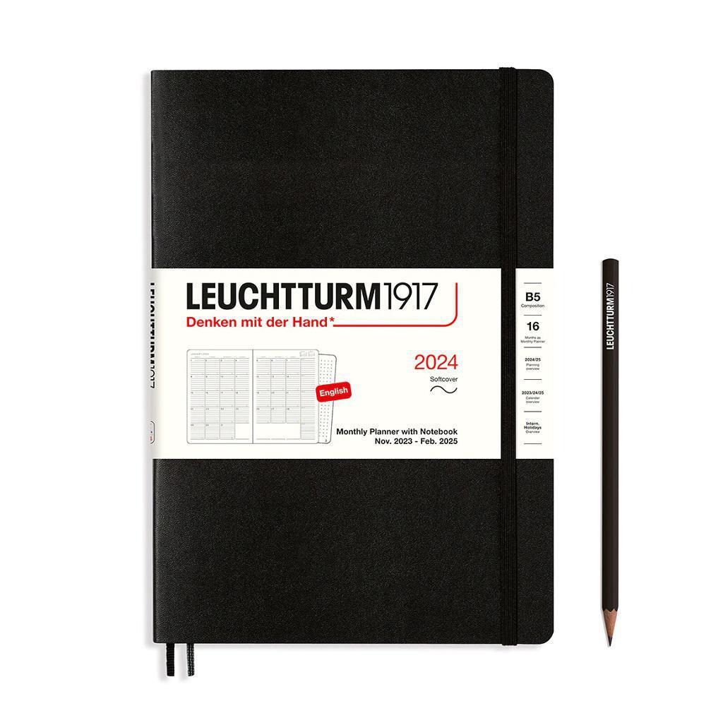 Leuchtturm 2024 Monthly Planner Black collage